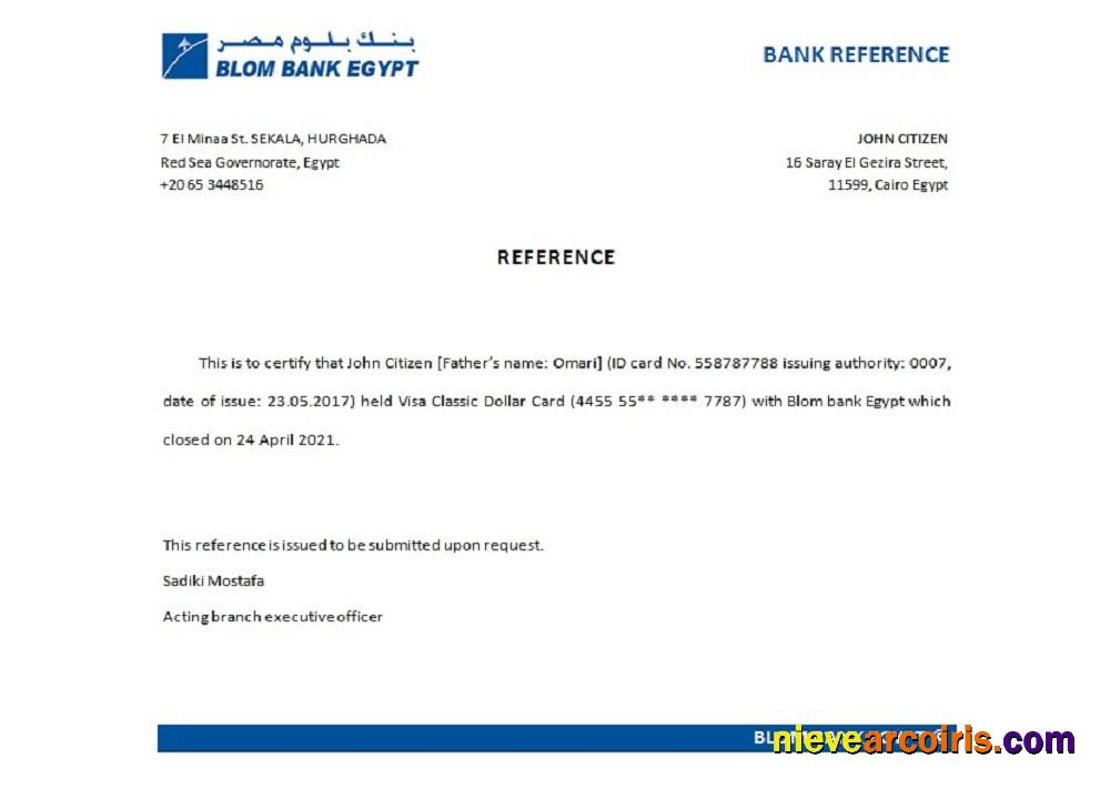 Egypt Blom Bank closure reference